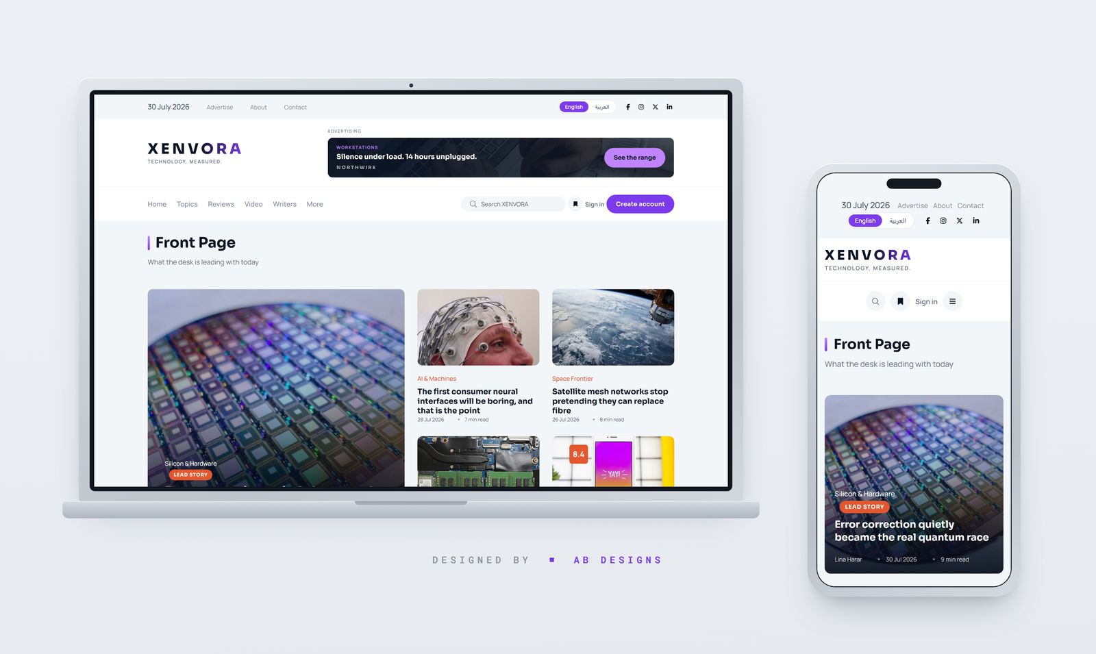 XENVORA — قالب موقع PHP لمجلة تقنية
